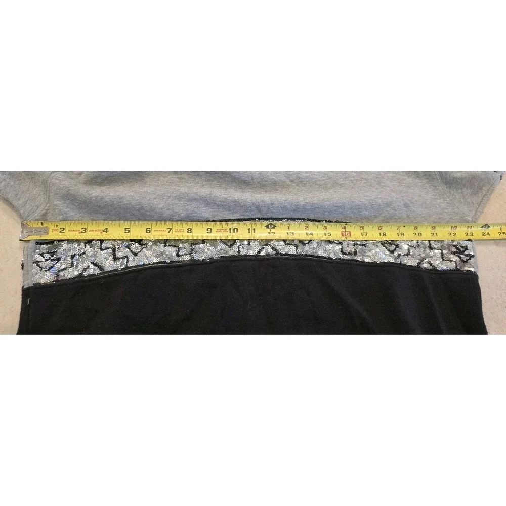 Victoria's Secret PINK Gray Marled Sequin Hoodie SZ M Y2K 2000s Athleisure
